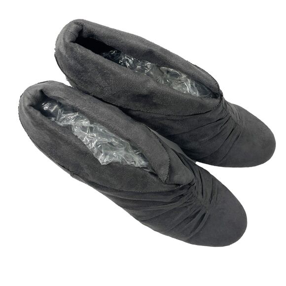 Urban Outfitter Paprika RETRO 80s GRAY Cuff ANKLE Pull On Heeled Booties 10 - Picture 8 of 11